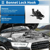 Black metal bonnet latch hook for toyota fortuner 2016-2022 and hilux models shown from the back side