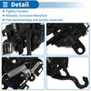 Black plastic and metal bonnet latch assembly with coiled spring for toyota land cruiser 2009-2017 back side view