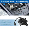 Black plastic bonnet latch assembly with coiled spring and electrical connector for toyota land cruiser 2009-2017 back side
