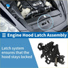 Black metal bonnet latch assembly with spring mechanism for toyota rav4 2009-2013 durable replacement part