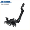 Black plastic and metal rear trunk release lever with spring for bonnet latch assembly toyota rav4 2019-2021 back side view