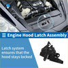 Black plastic bonnet latch assembly with spring mechanism for Toyota Scion tc 2011-2013 quality part