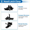 Black metal bonnet latch assembly with spring mechanism and sturdy housing for toyota sienna 2021-2023
