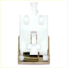 White plastic bonnet latch for Toyota Hilux MK7 with gold spring and beige metal base for 2005-2014 models