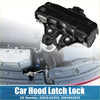 Black plastic bonnet latch lock with metallic bolts and molded design for toyota tundra 2014-2021 engine bay
