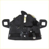 Black metal bonnet latch striker lock with spring mechanism and mounting brackets for toyota hilux 1979-1983 back side