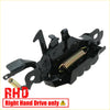 Black painted metal bonnet latch striker lock with visible coil springs for toyota hilux surf 1989-1998 back side