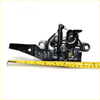 Black plastic and metal bonnet latch striker lock with spring mechanism for Toyota Hilux 2004-2015 back side view