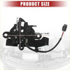 Black plastic bonnet latch with sensor and wiring for toyota sienna 2013-2020 shown from back side