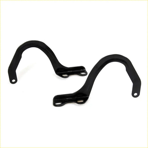 Black metal bonnet lock hinge set with smooth curved design and mounting holes for toyota hilux 4runner 1990-1997