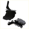 Black painted metal bonnet lock hinge brackets x2 for Toyota Hilux LN60 LN61 LN65 RN60 RN61 RN66 showing back side