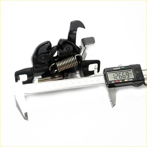 Black metal rear derailleur hanger with spring mechanism shown from back for bonnet lock latch male assembly nissan pathfinder terramax