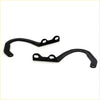 Black metal handlebar guards with curved design and multiple mounting holes for bonnet locks hinge toyota hilux 1989-1997