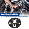 Black plastic bonnet prop rod clip for toyota matrix 2003-2008 with circular design and u-shaped slots