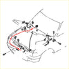 Red bonnet release cable made of durable material routed under toyota 4runner hilux surf hood 1995-2002 model