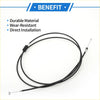 Black bonnet release cable for Toyota RAV4 2013-2019 with metallic ends and durable plastic connector for direct install