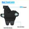 Black plastic rear trunk latch with 3-pin connector and motor for toyota avalon 2005-2012 tailgate lock back view