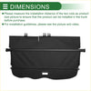 Black fabric trunk liner with reinforced plastic end caps and metal hooks for toyota land cruiser prado j150 boot cover