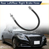 Black rubber brake hose with metallic fittings for toyota crown rear left or right hydraulic use shown from back side