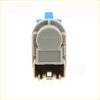 Gray plastic brake light switch connector with blue locking tab molded markings for ford falcon bf fg fgx territory sx