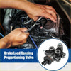 Black cast iron brake load sensing proportioning valve with threaded ports and actuator housing for toyota land cruiser