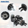 Black cast iron brake master cylinder with metallic fittings and threaded ports for Toyota Land Cruiser brake load sensing valve
