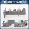 Gray metallic brake master cylinder with white plastic fittings and chrome connectors for toyota coaster 2004-2016