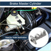 Gray metallic brake master cylinder with cylindrical body and two threaded ports for toyota coaster 2004-2016