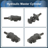 Gray metallic brake master cylinder for toyota highlander 2001-2003 with cylindrical body threaded ports and piston rod