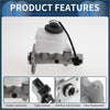 Silver brake master cylinder for toyota hilux 1983-1998 with translucent reservoir black cap and electrical connector