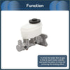 Silver metal brake master cylinder with translucent white reservoir and black cap for toyota land cruiser prado 3.0
