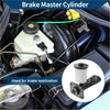 White plastic brake master cylinder reservoir with black cap and bracket for toyota pickup 1979-1985
