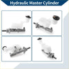 Silver metallic hydraulic brake master cylinder with white plastic reservoir and black caps for toyota rav4 2003-2005