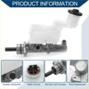 White plastic and metallic brake master cylinder reservoir with black cap for toyota rav4 2003-2005 back side view