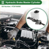 White plastic brake master cylinder reservoir with black cap and gray metal housing for 2001-2004 Toyota Tacoma