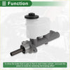 Gray brake master cylinder with white reservoir and black cap for toyota tacoma 2001-2004 shown from the back side