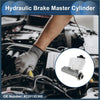 Silver hydraulic brake master cylinder with translucent white reservoir and black cap for toyota 4runner 1995-2002
