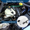 White plastic brake master cylinder with black cap and metal fittings installed in engine bay for toyota 4runner 2004-2015
