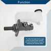 Gray metallic brake master cylinder with translucent white reservoir for toyota 4runner 2004-2015 side view