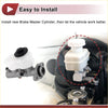 Gray brake master cylinder with white reservoir and black cap installed in engine bay for toyota avalon 2000-2004
