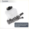 Gray brake master cylinder with translucent white reservoir and black cap for toyota hiace 2006-2019