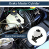 White plastic brake master cylinder with black rubber cap and metal mounting flange for toyota hilux 2wd 1998-2004