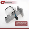 Gray metallic brake master cylinder with white reservoir and black wiring for toyota hilux 2wd pickup 2005-2015