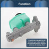 Gray metallic brake master cylinder with teal plastic reservoir for toyota hilux mk4 1997-2001
