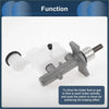Gray metallic brake master cylinder with translucent white reservoir and black seals for toyota hilux pickup