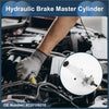 White plastic and metal hydraulic brake master cylinder with black cap for toyota hilux pickup with reservoir