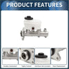 White plastic reservoir mounted on silver metal brake master cylinder with black cap for toyota land cruiser 1993-1997