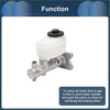 Silver brake master cylinder with white plastic reservoir and black cap for toyota land cruiser 1993-1997