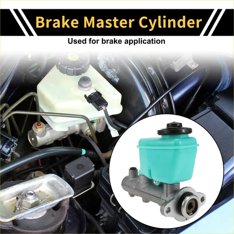 Turquoise plastic and metal brake master cylinder with reservoir for toyota landcruiser 1996-2003 automotive use
