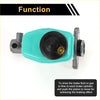 Turquoise plastic brake master cylinder with black cap and metallic fittings for toyota landcruiser 1996-2003